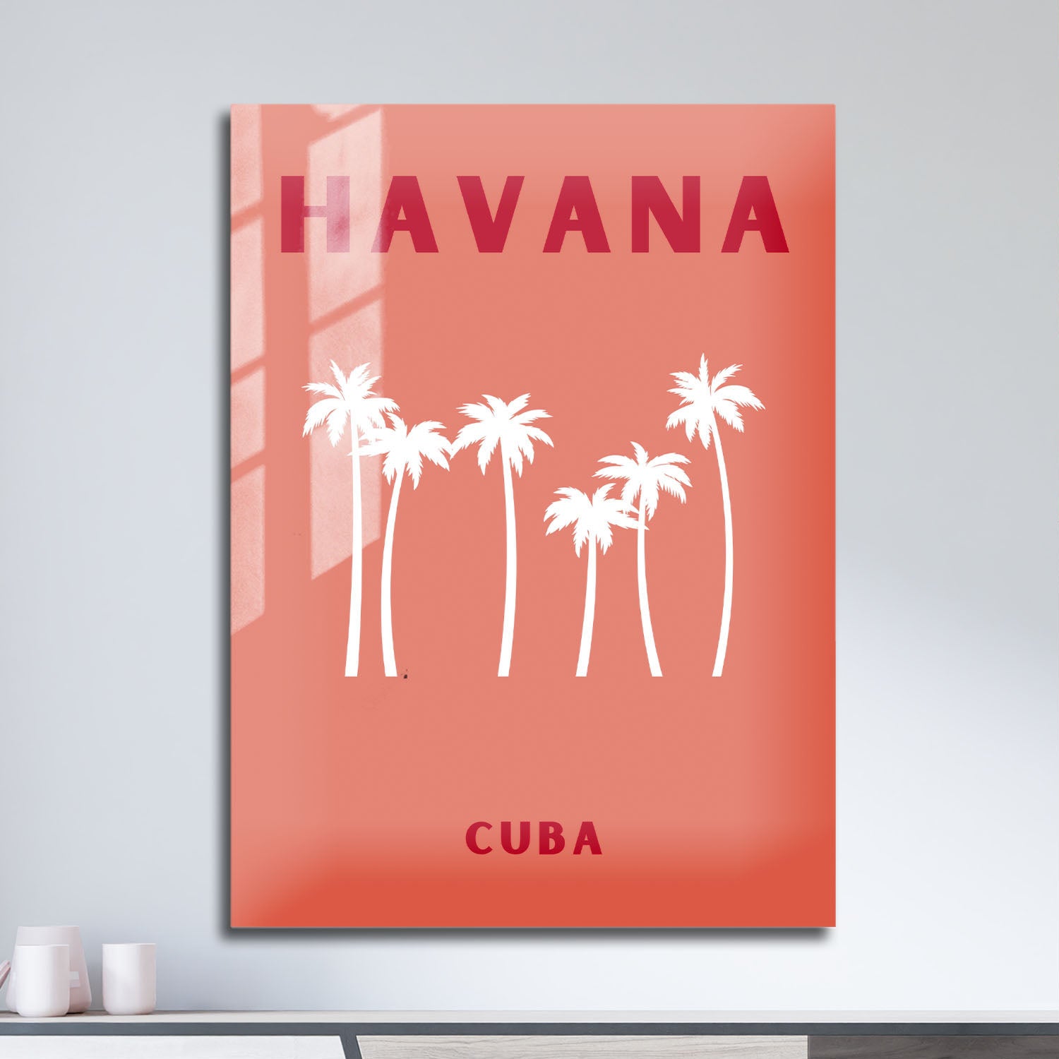 Wes Co Gallery Metal Poster Havana Cuba Colorful Travel 11" x 17" Home Goods - Travel Illustrations Edge to edge Metal Art Print