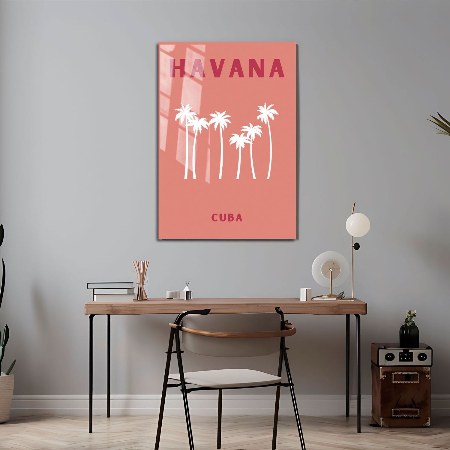 Wes Co Gallery Metal Poster Havana Cuba Colorful Travel 24" x 36" Home Goods - Travel Illustrations Edge to edge Metal Art Print