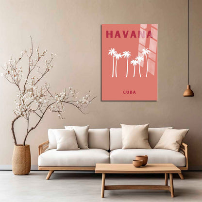 Wes Co Gallery Metal Poster Havana Cuba Colorful Travel 5" x 7" Home Goods - Travel Illustrations Edge to edge Metal Art Print