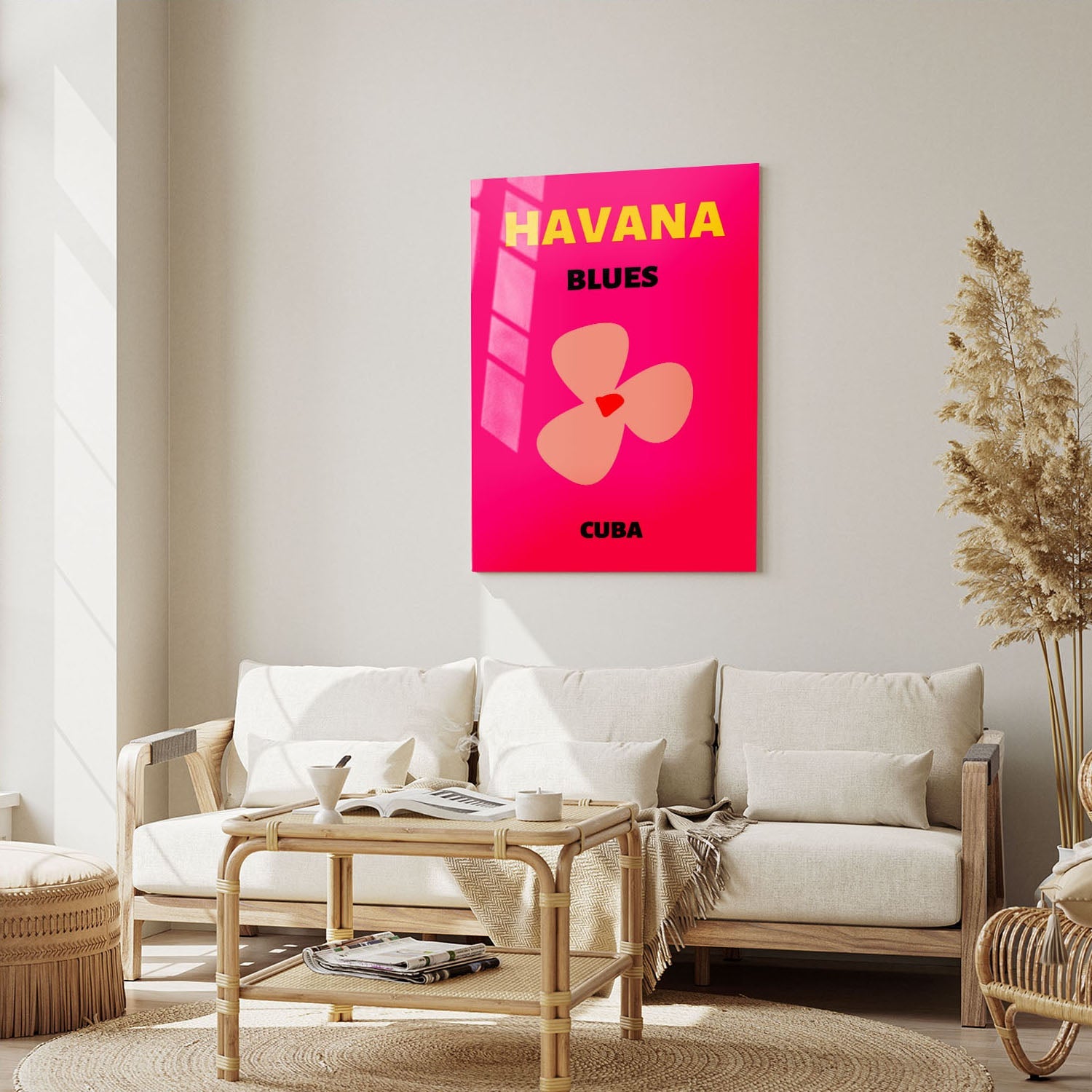 Wes Co Gallery Metal Poster Havana Pink Cuba Colorful Travel 5" x 7" Home Goods - Travel Illustrations Edge to edge Metal Art Print