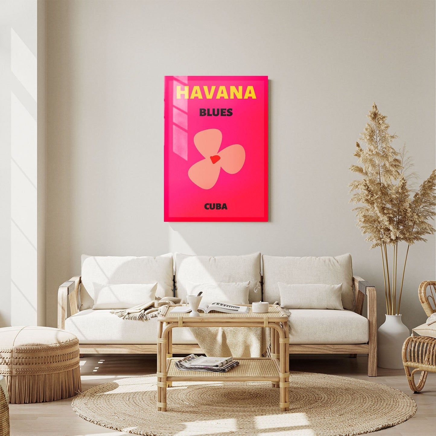 Wes Co Gallery Metal Poster Havana Pink Cuba Colorful Travel 11" x 14" Home Goods - Travel Illustrations Edge to edge Metal Art Print