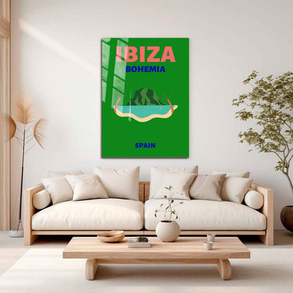 Wes Co Gallery Metal Poster Ibiza Bohemia Island Spain Colorful Travel 16" x 24" Home Goods - Travel Illustrations Edge to edge Metal Art Print