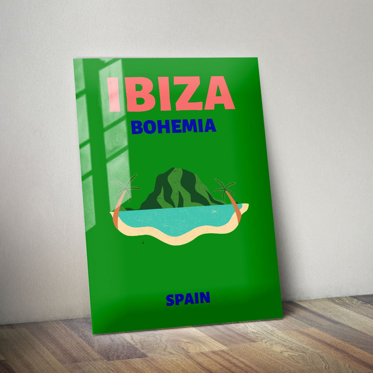 Wes Co Gallery Metal Poster Ibiza Bohemia Island Spain Colorful Travel 11" x 14" Home Goods - Travel Illustrations Edge to edge Metal Art Print