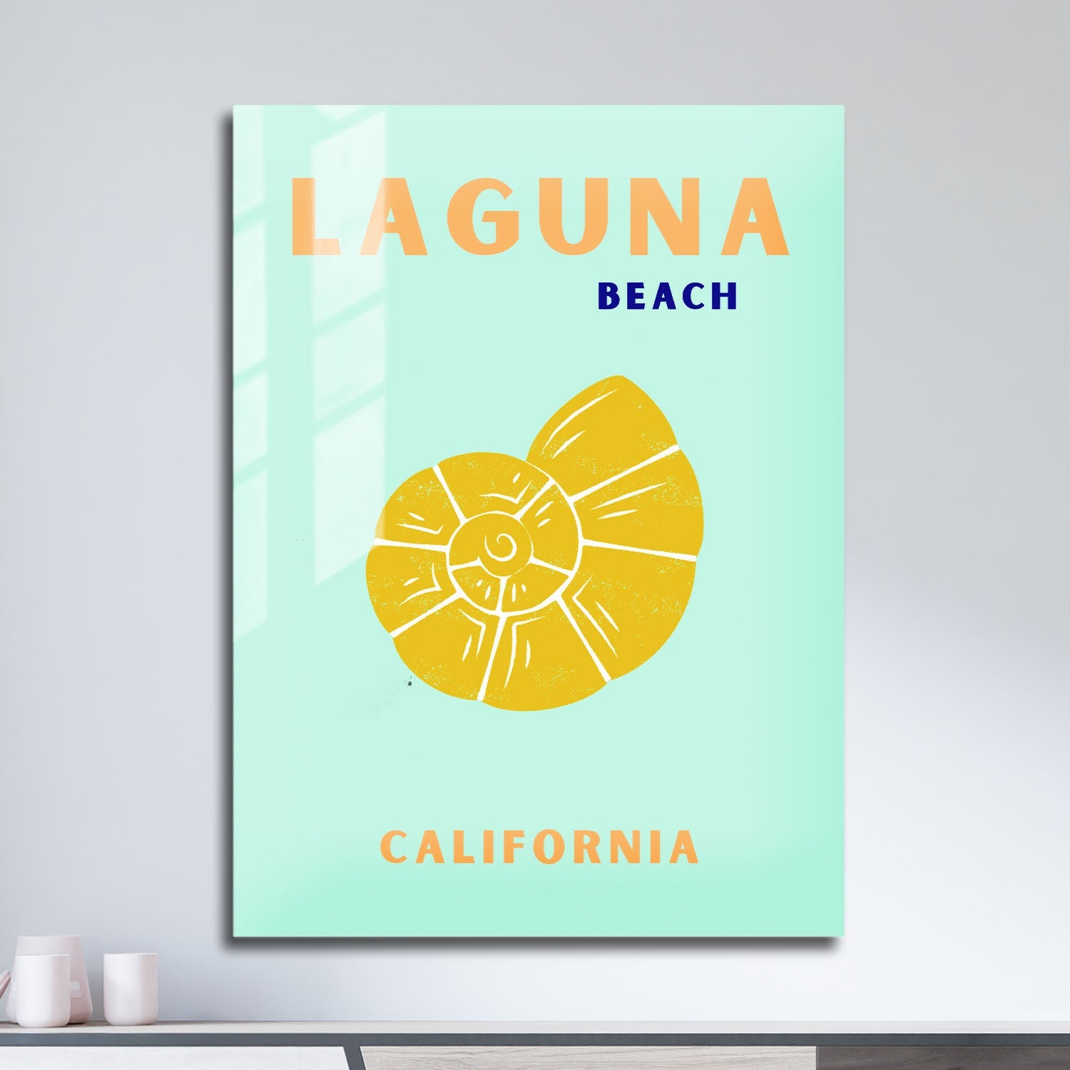 Wes Co Gallery Metal Poster Laguna Beach Calirfornia Colorful Travel 11" x 17" Home Goods - Travel Illustrations Edge to edge Metal Art Print