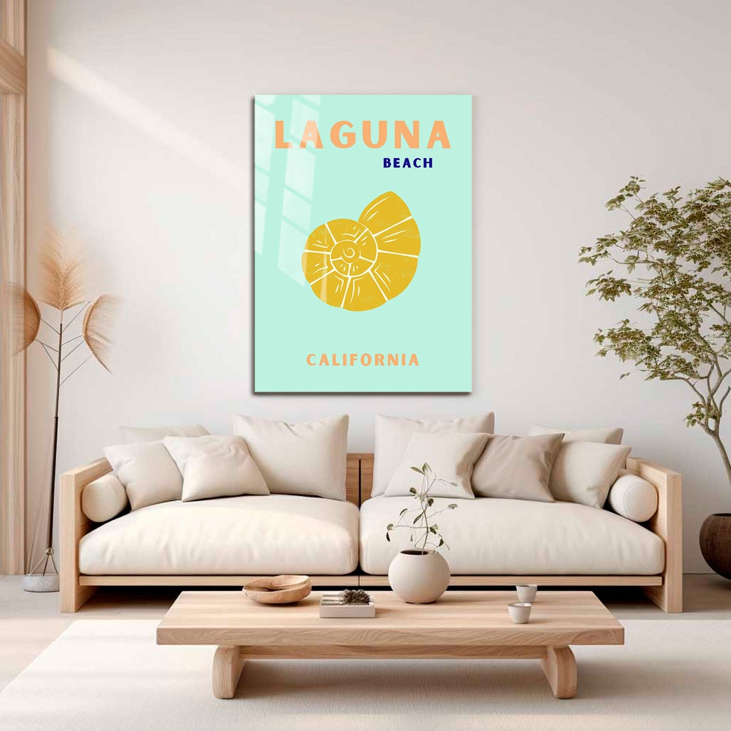 Wes Co Gallery Metal Poster Laguna Beach Calirfornia Colorful Travel 16" x 24" Home Goods - Travel Illustrations Edge to edge Metal Art Print