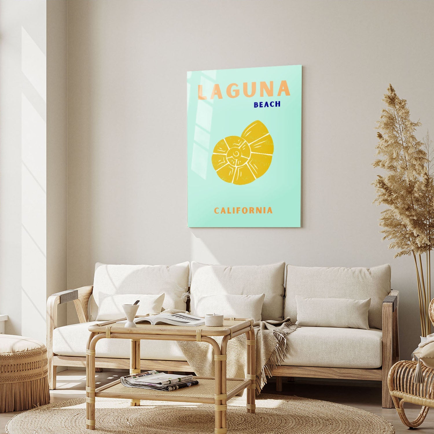 Wes Co Gallery Metal Poster Laguna Beach Calirfornia Colorful Travel 5" x 7" Home Goods - Travel Illustrations Edge to edge Metal Art Print