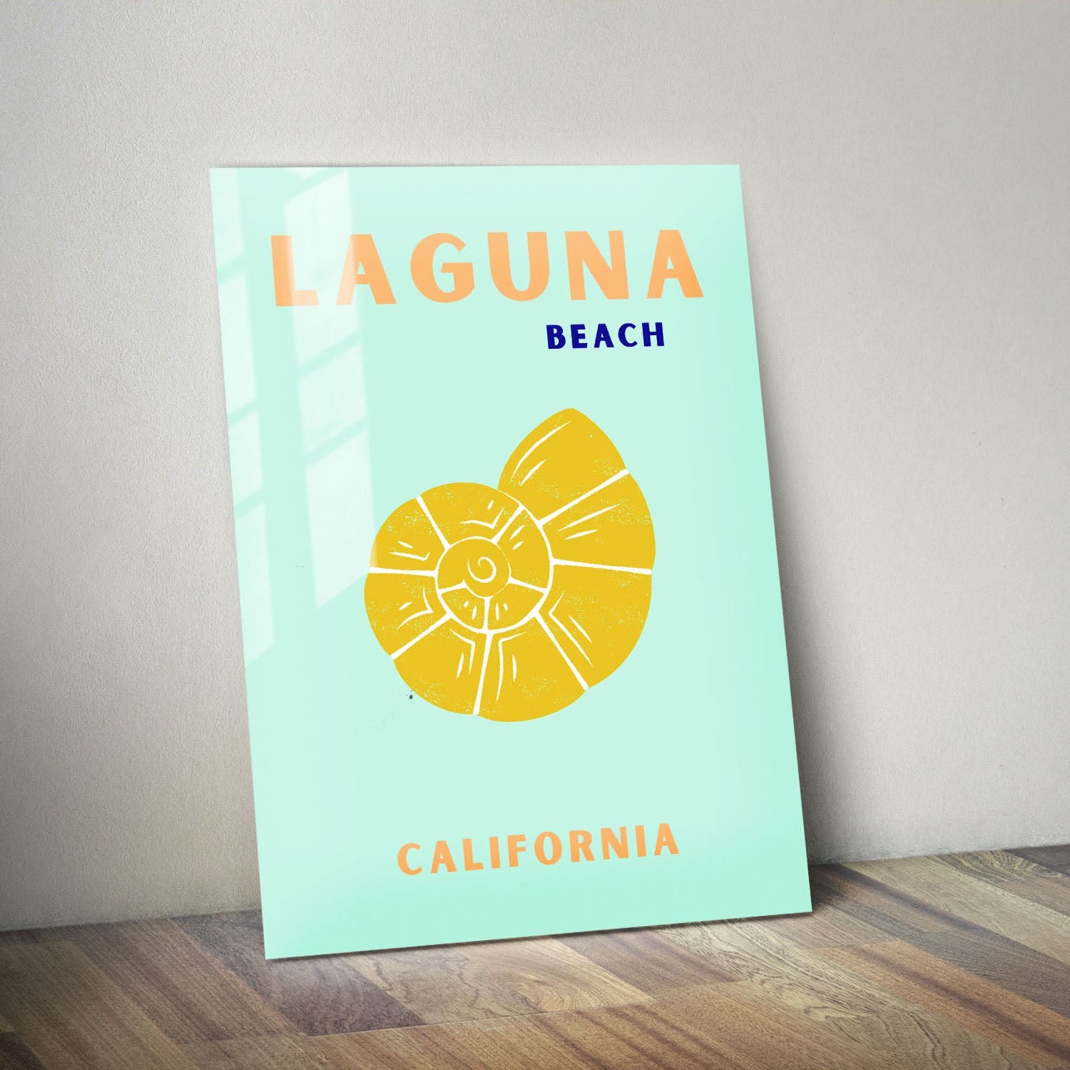 Wes Co Gallery Metal Poster Laguna Beach Calirfornia Colorful Travel 11" x 14" Home Goods - Travel Illustrations Edge to edge Metal Art Print