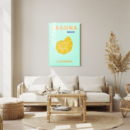 Wes Co Gallery Metal Poster Laguna Beach Calirfornia Colorful Travel 11" x 14" Home Goods - Travel Illustrations Edge to edge Metal Art Print