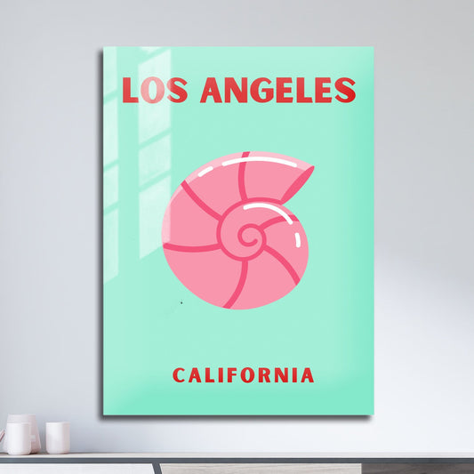 Wes Co Gallery Metal Poster Los Angeles California Colorful Travel 11" x 17" Home Goods - Travel Illustrations Edge to edge Metal Art Print