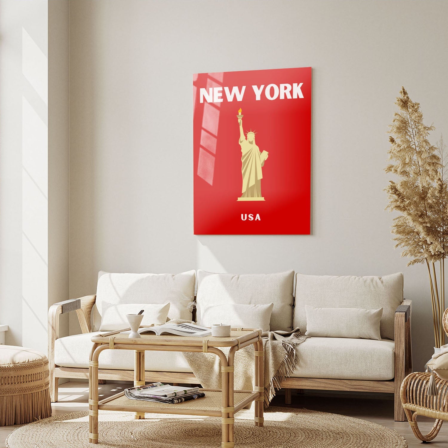 Wes Co Gallery Metal Poster New York USA Colorful Travel 5" x 7" Home Goods - Travel Illustrations Edge to edge Metal Art Print