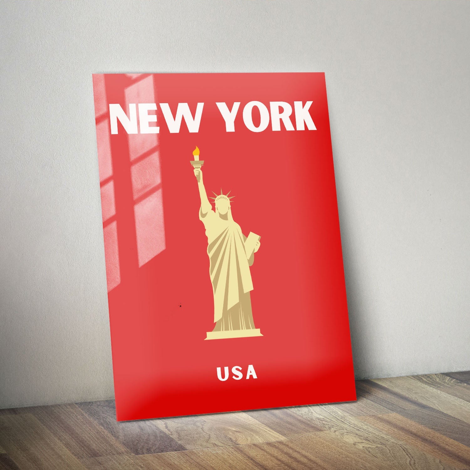 Wes Co Gallery Metal Poster New York USA Colorful Travel 11" x 14" Home Goods - Travel Illustrations Edge to edge Metal Art Print