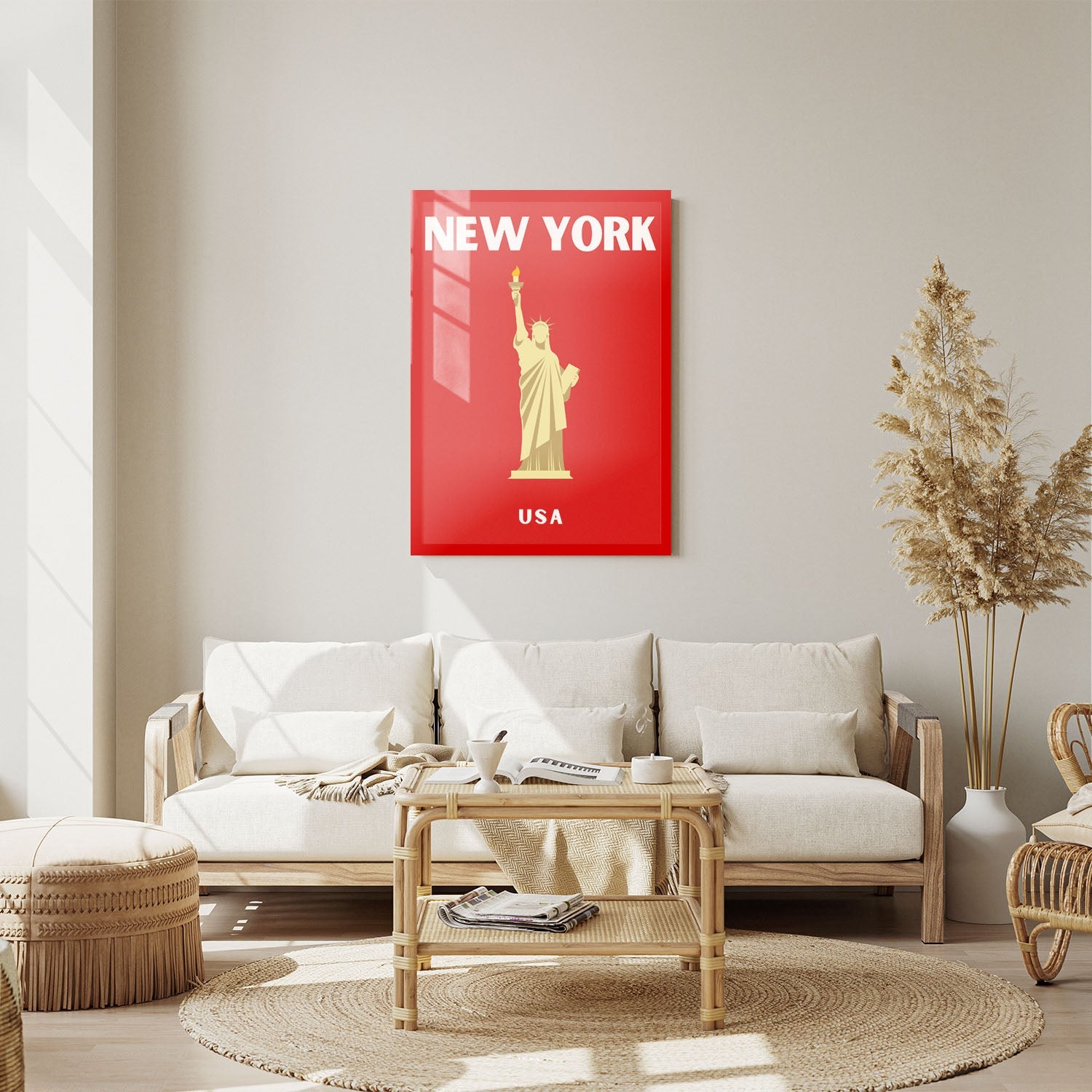 Wes Co Gallery Metal Poster New York USA Colorful Travel 11" x 14" Home Goods - Travel Illustrations Edge to edge Metal Art Print