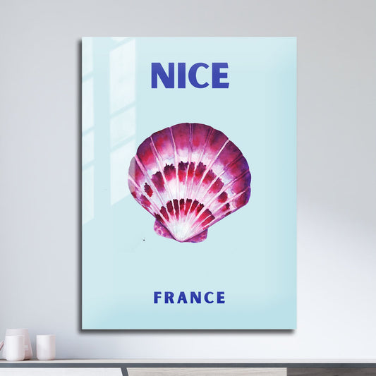 Wes Co Gallery Metal Poster Nice France Colorful Travel 11" x 17" Home Goods - Travel Illustrations Edge to edge Metal Art Print