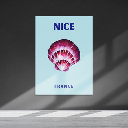 Wes Co Gallery Metal Poster Nice France Colorful Travel 16" x 24" Home Goods - Travel Illustrations Edge to edge Metal Art Print