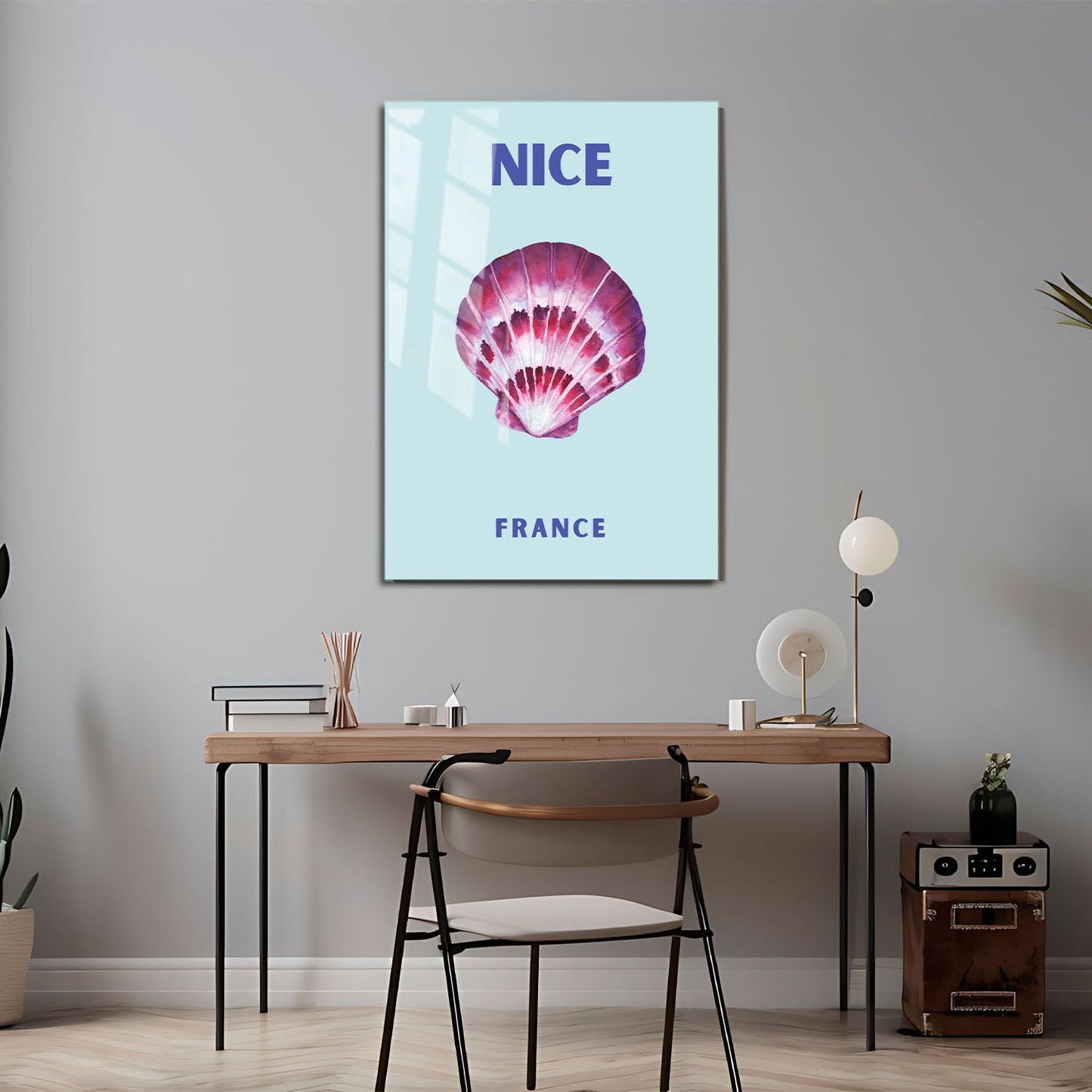 Wes Co Gallery Metal Poster Nice France Colorful Travel 24" x 36" Home Goods - Travel Illustrations Edge to edge Metal Art Print