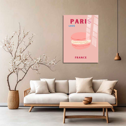 Wes Co Gallery Metal Poster Paris Pink France Colorful Travel 5" x 7" Home Goods - Travel Illustrations Edge to edge Metal Art Print