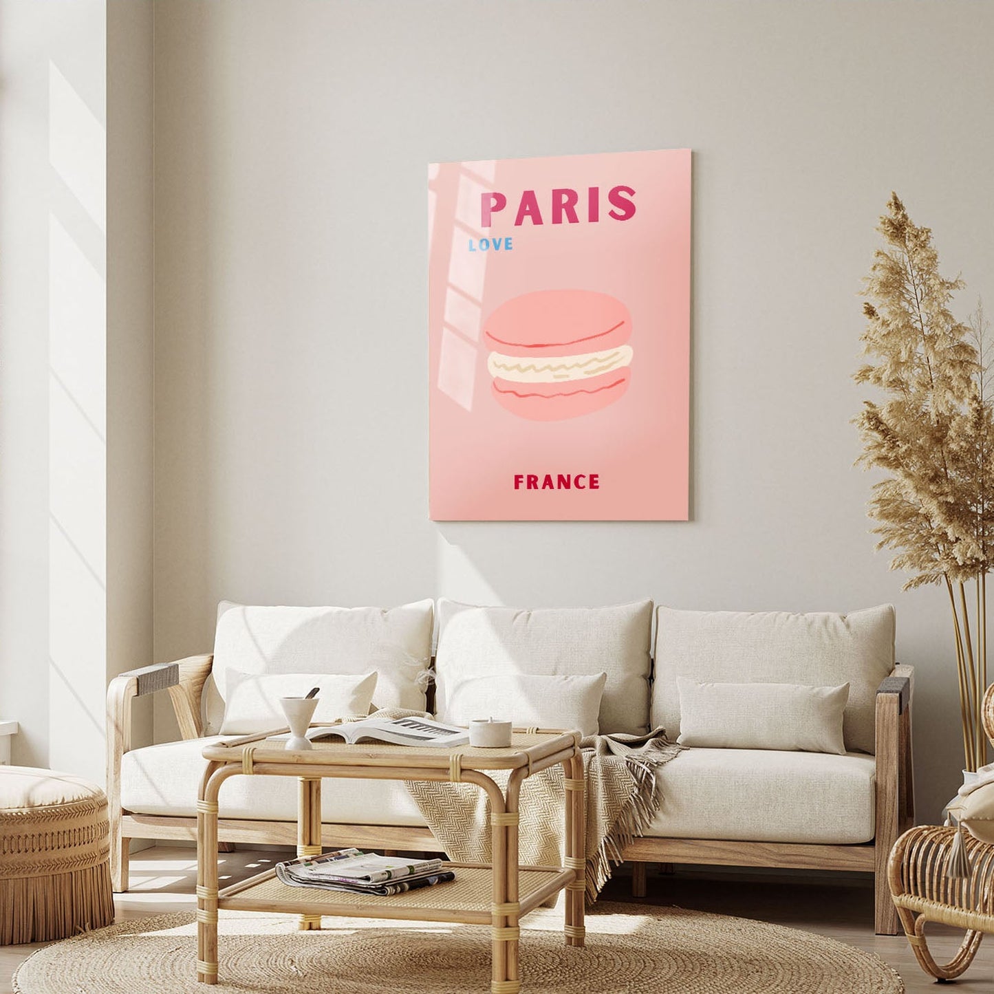 Wes Co Gallery Metal Poster Paris Pink France Colorful Travel 5" x 7" Home Goods - Travel Illustrations Edge to edge Metal Art Print