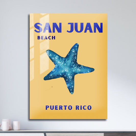 Wes Co Gallery Metal Poster San Juan Puerto Rico Colorful Travel 11" x 17" Home Goods - Travel Illustrations Edge to edge Metal Art Print