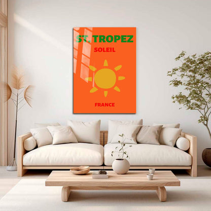 Wes Co Gallery Metal Poster St Tropez Framce Colorful Travel 16" x 24" Home Goods - Travel Illustrations Edge to edge Metal Art Print