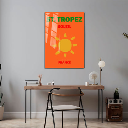 Wes Co Gallery Metal Poster St Tropez Framce Colorful Travel 24" x 36" Home Goods - Travel Illustrations Edge to edge Metal Art Print