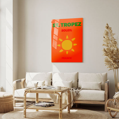 Wes Co Gallery Metal Poster St Tropez Framce Colorful Travel 5" x 7" Home Goods - Travel Illustrations Edge to edge Metal Art Print