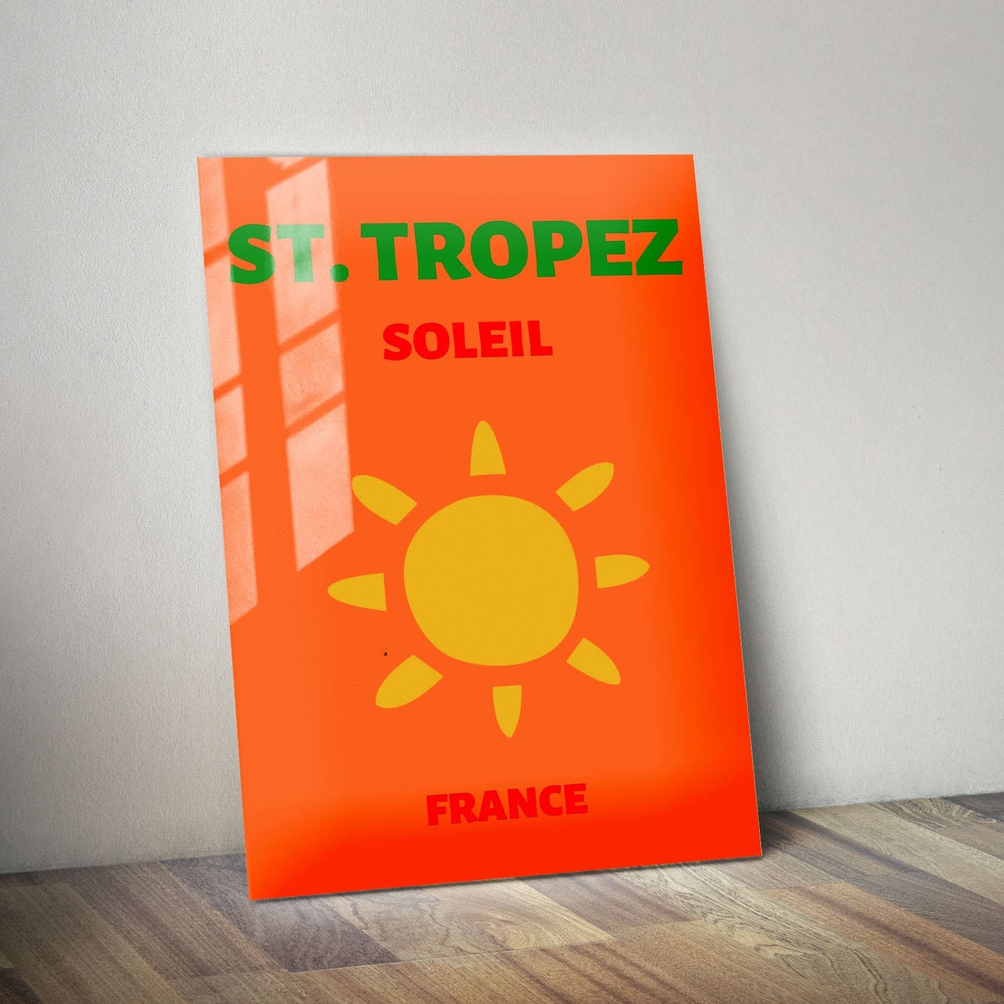 Wes Co Gallery Metal Poster St Tropez Framce Colorful Travel 11" x 14" Home Goods - Travel Illustrations Edge to edge Metal Art Print