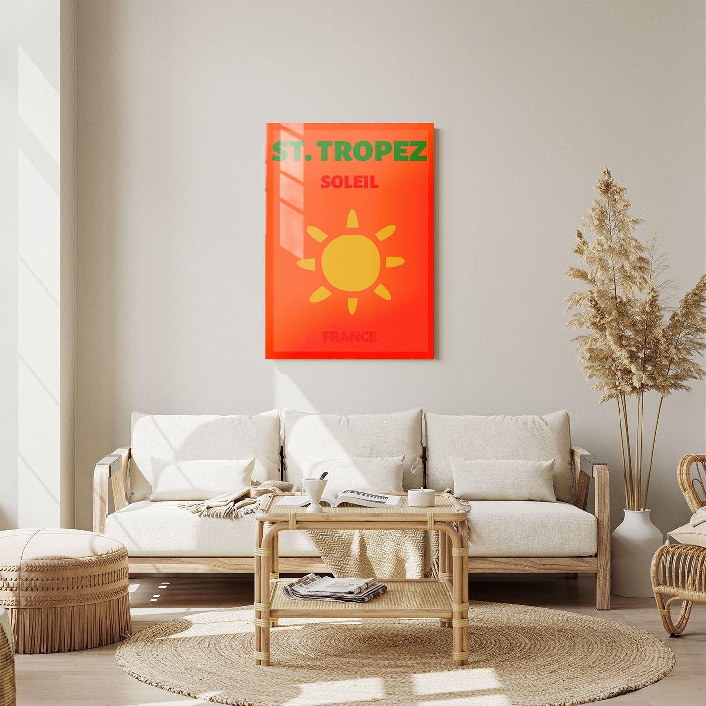 Wes Co Gallery Metal Poster St Tropez Framce Colorful Travel 11" x 14" Home Goods - Travel Illustrations Edge to edge Metal Art Print