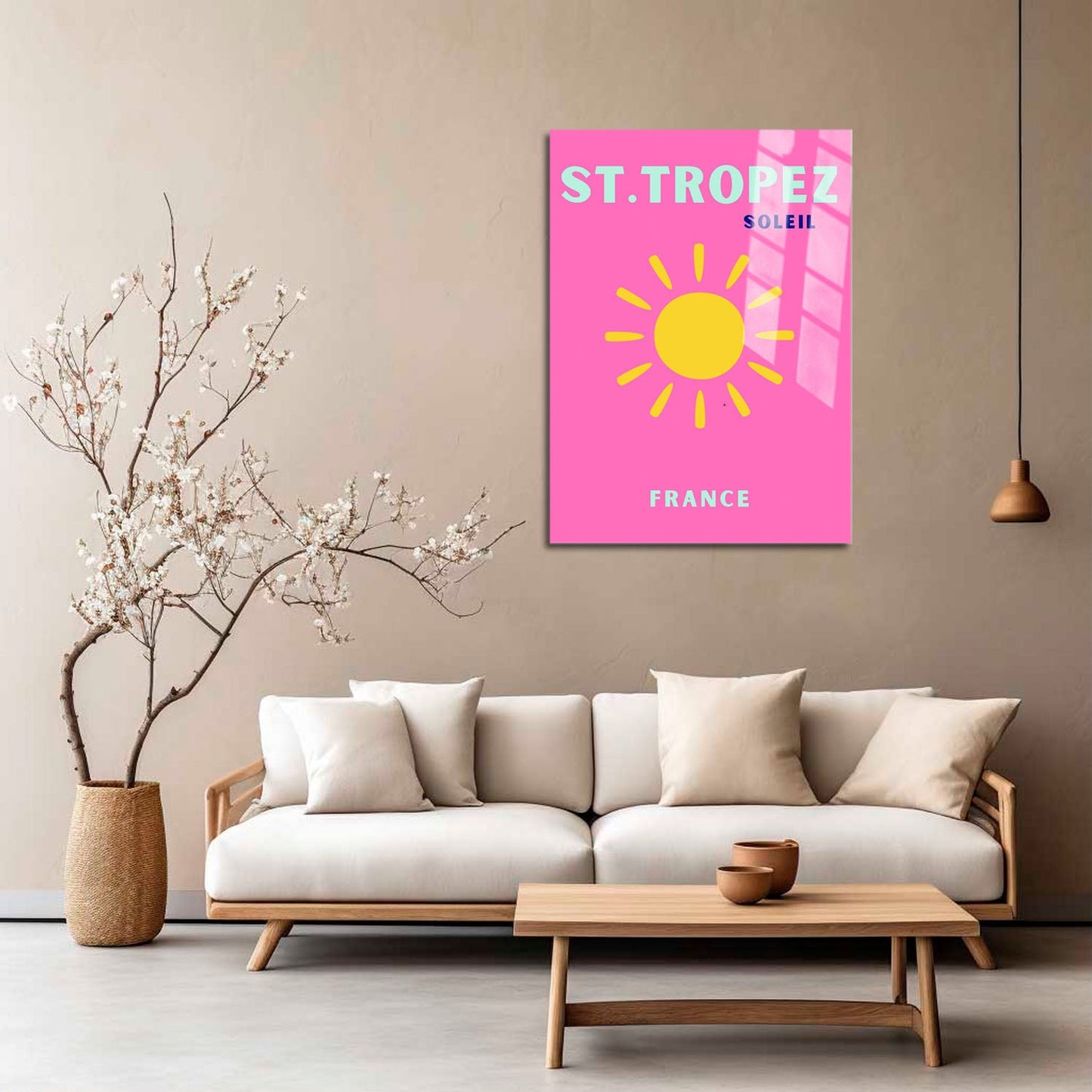 Wes Co Gallery Metal Poster St Tropez Pink France Colorful Travel 5" x 7" Home Goods - Travel Illustrations Edge to edge Metal Art Print