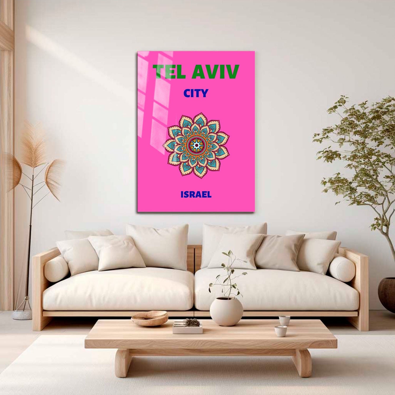 Wes Co Gallery Metal Poster Tel Aviv City Israel Colorful Travel 16" x 24" Home Goods - Travel Illustrations Edge to edge Metal Art Print