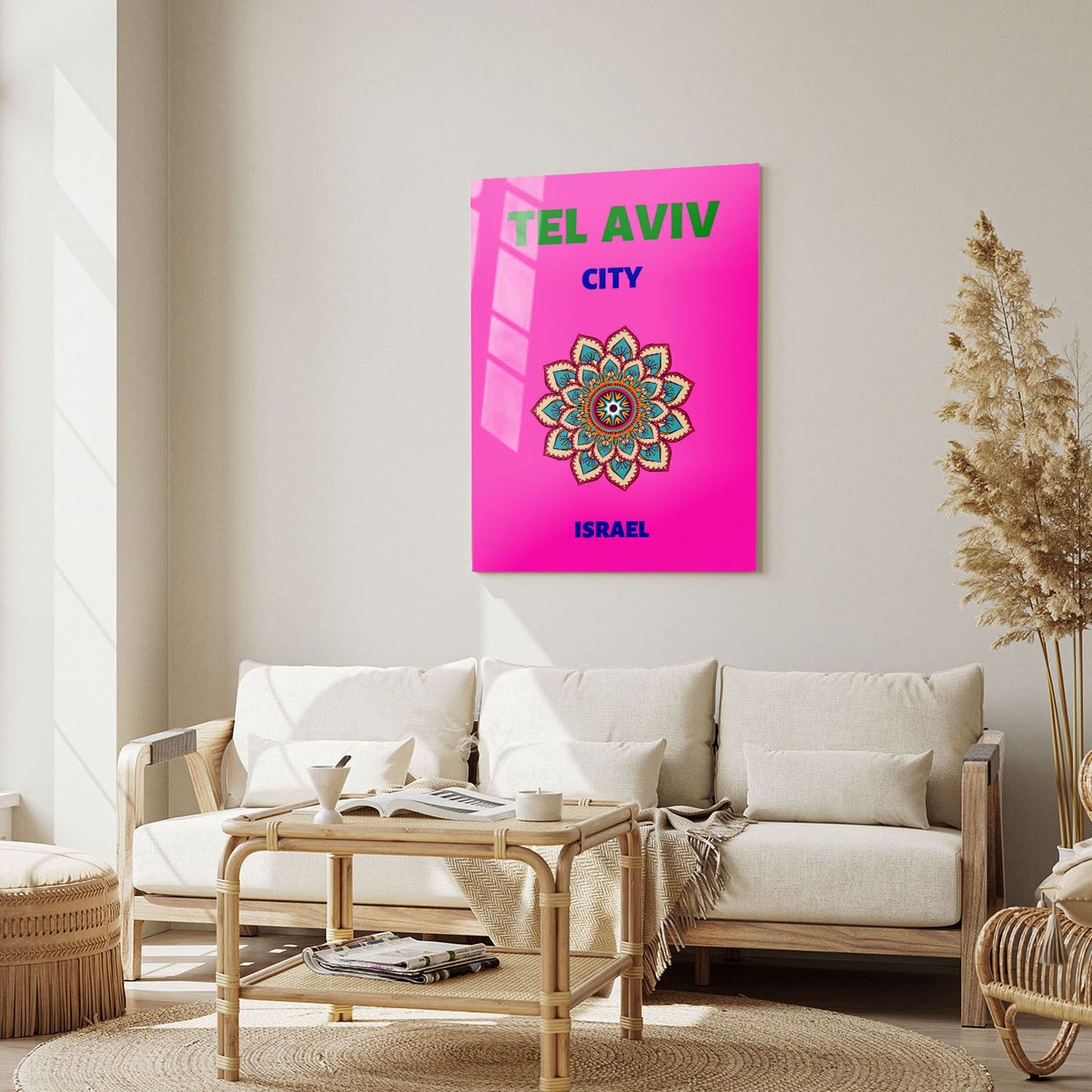 Wes Co Gallery Metal Poster Tel Aviv City Israel Colorful Travel 5" x 7" Home Goods - Travel Illustrations Edge to edge Metal Art Print