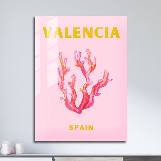 Wes Co Gallery Metal Poster Valencia Spain Colorful Travel 11" x 17" Home Goods - Travel Illustrations Edge to edge Metal Art Print