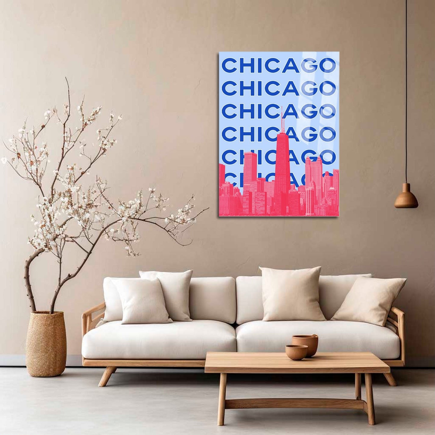 Wes Co Gallery Metal Poster Chicago City Colorful Travel 5" x 7" Home Goods - Travel Illustrations Edge to edge Metal Art Print