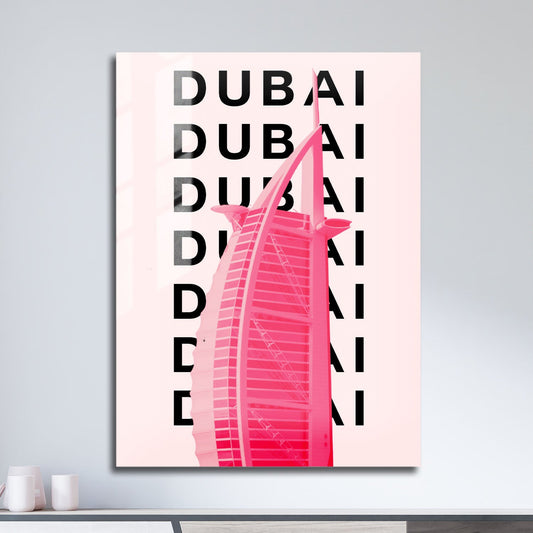 Wes Co Gallery Metal Poster Dubai City Colorful Travel 11" x 17" Home Goods - Travel Illustrations Edge to edge Metal Art Print