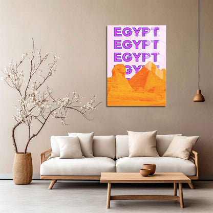 Wes Co Gallery Metal Poster Egypt City Colorful Travel 5" x 7" Home Goods - Travel Illustrations Edge to edge Metal Art Print