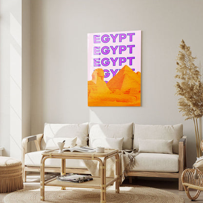 Wes Co Gallery Metal Poster Egypt City Colorful Travel 5" x 7" Home Goods - Travel Illustrations Edge to edge Metal Art Print