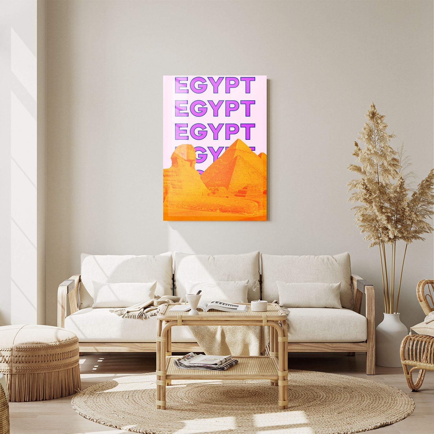 Wes Co Gallery Metal Poster Egypt City Colorful Travel 11" x 14" Home Goods - Travel Illustrations Edge to edge Metal Art Print