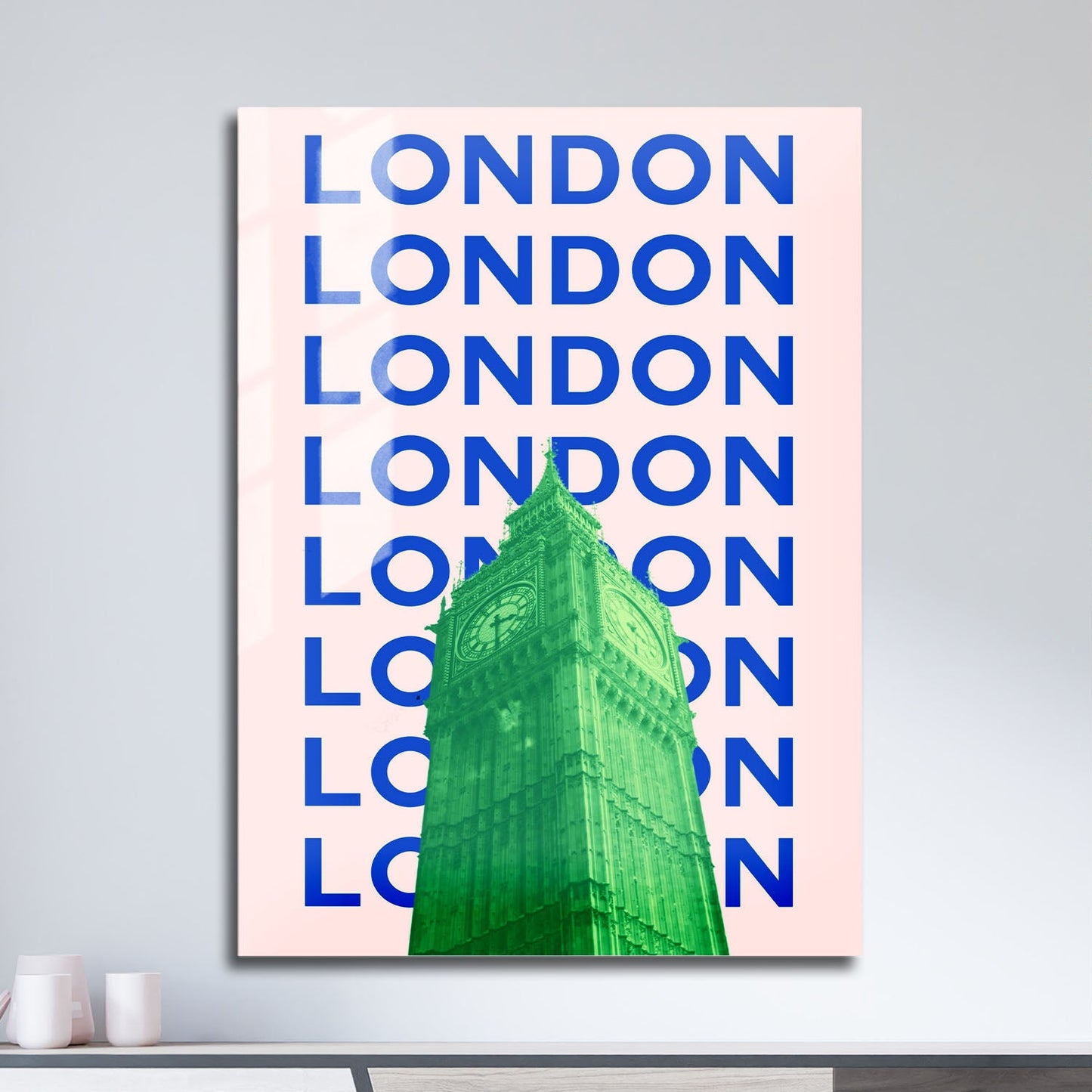 Wes Co Gallery Metal Poster London Big Ben City Colorful Travel 11" x 17" Home Goods - Travel Illustrations Edge to edge Metal Art Print