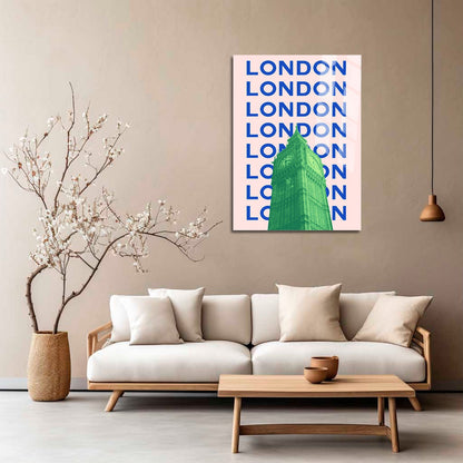 Wes Co Gallery Metal Poster London Big Ben City Colorful Travel 5" x 7" Home Goods - Travel Illustrations Edge to edge Metal Art Print