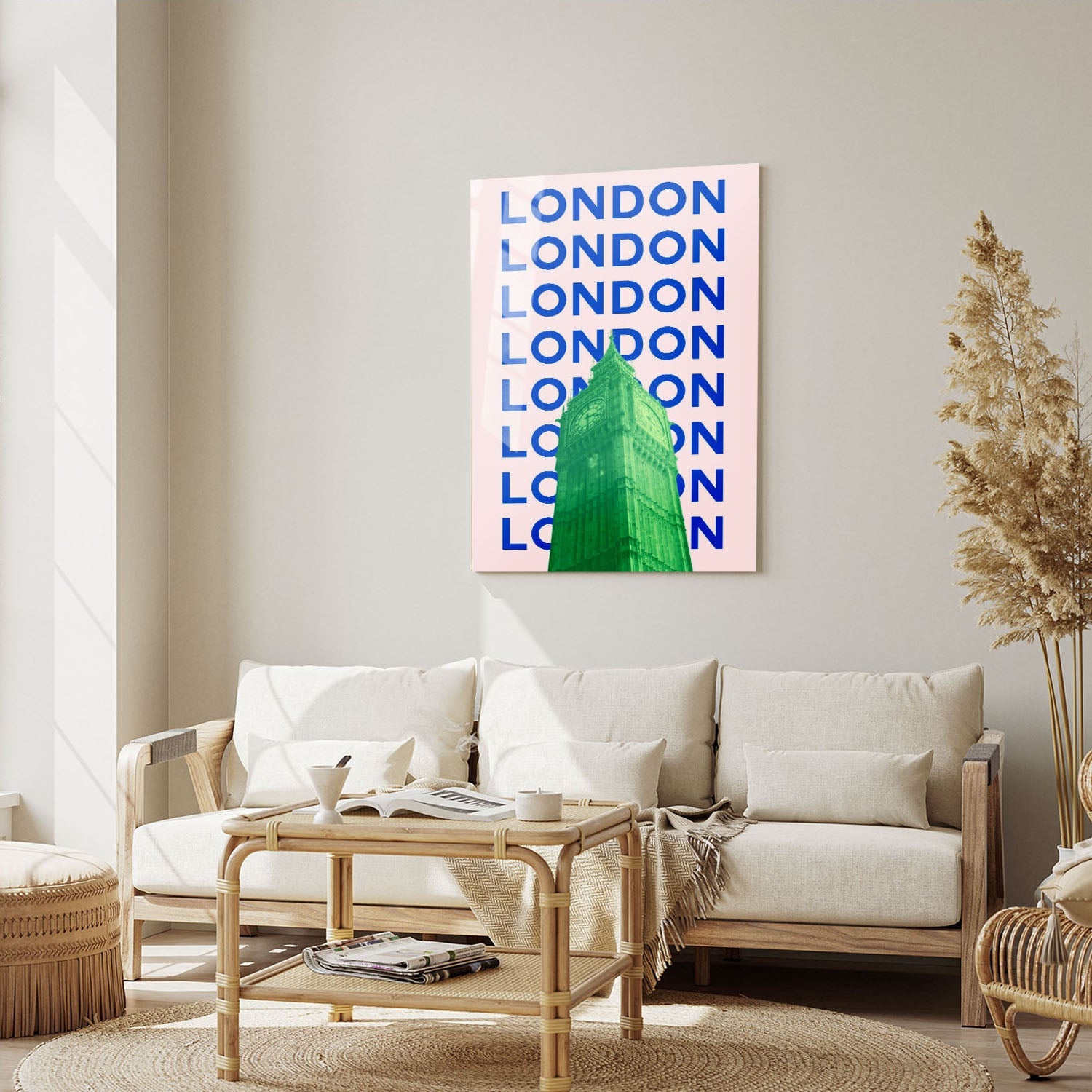 Wes Co Gallery Metal Poster London Big Ben City Colorful Travel 5" x 7" Home Goods - Travel Illustrations Edge to edge Metal Art Print