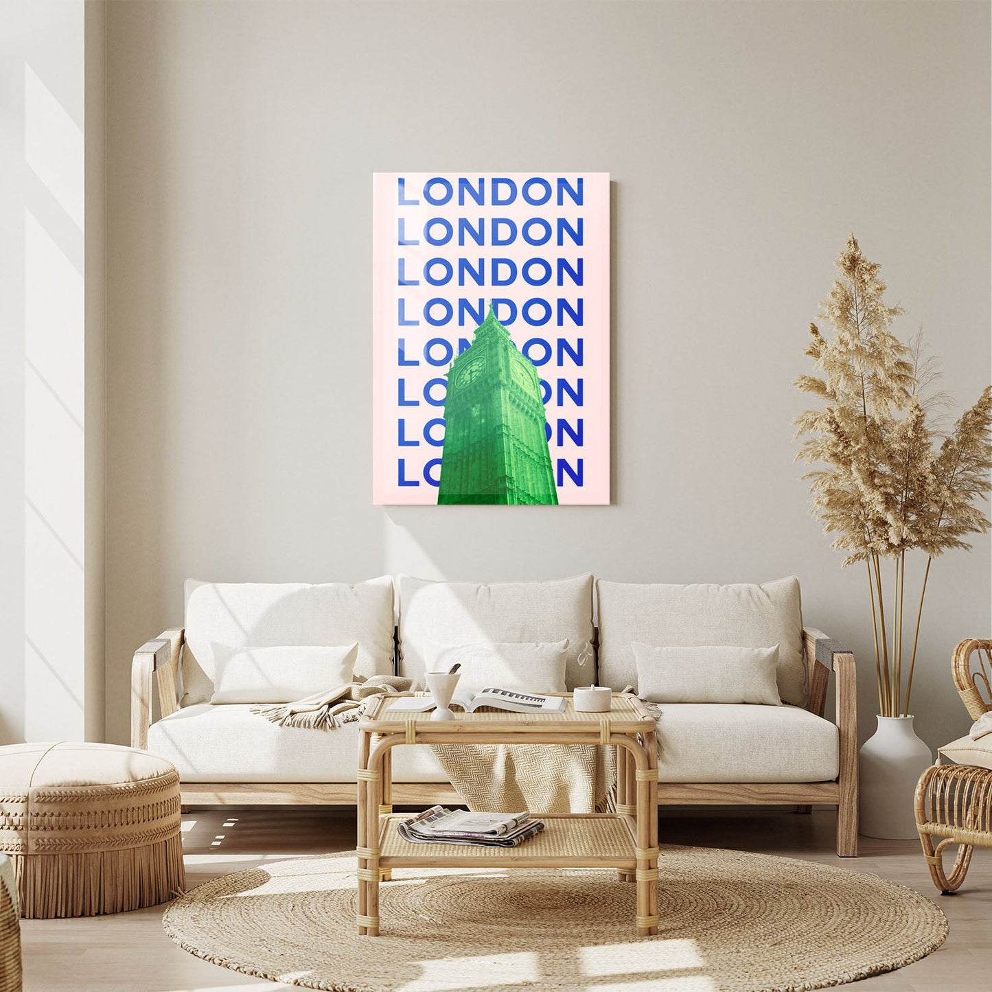 Wes Co Gallery Metal Poster London Big Ben City Colorful Travel 11" x 14" Home Goods - Travel Illustrations Edge to edge Metal Art Print