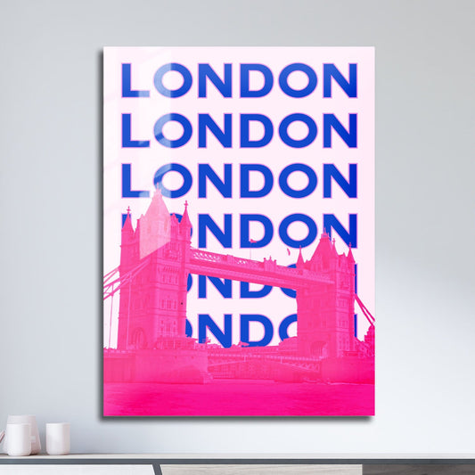 Wes Co Gallery Metal Poster London City Colorful Travel 11" x 17" Home Goods - Travel Illustrations Edge to edge Metal Art Print