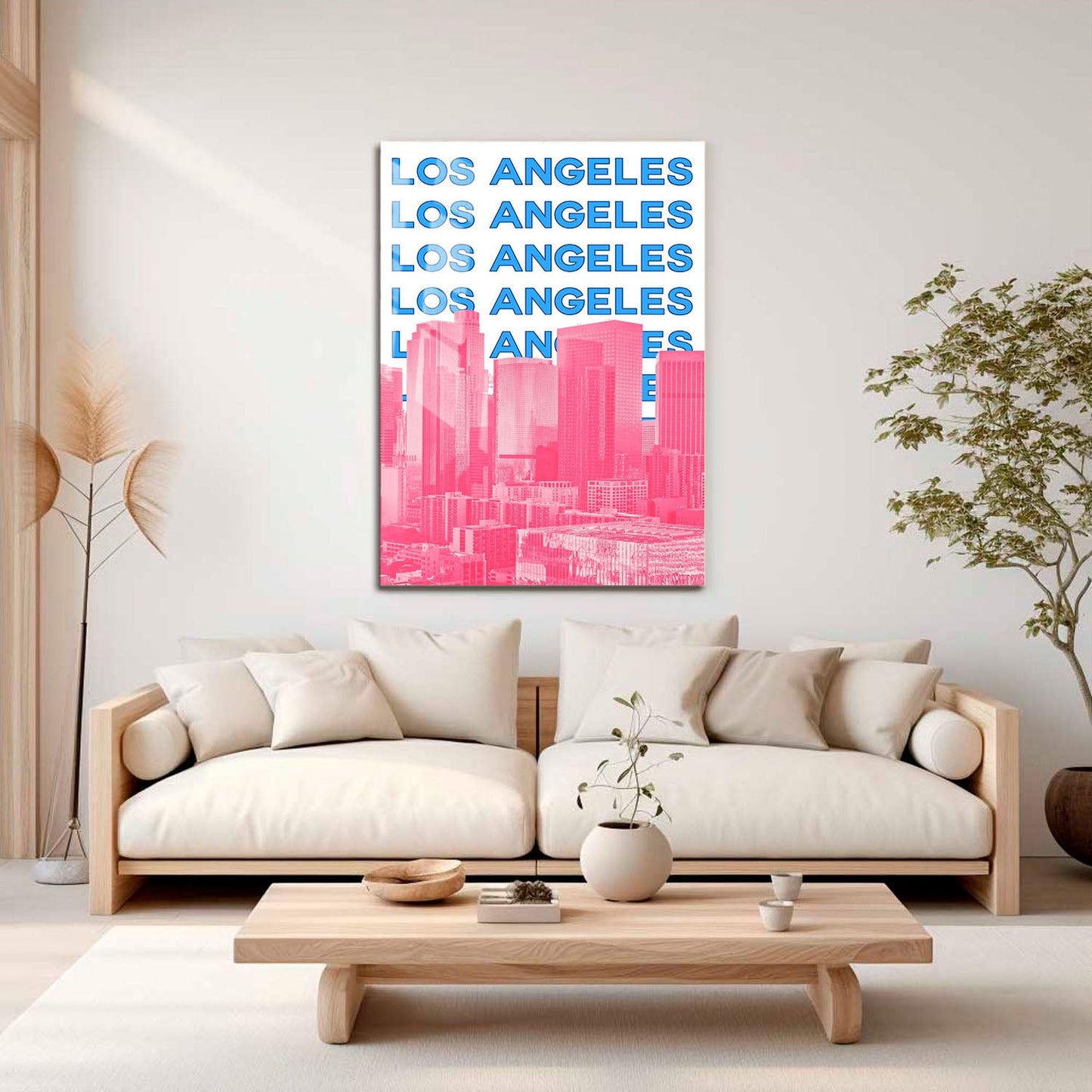 Wes Co Gallery Metal Poster Los Angeles City Colorful Travel 16" x 24" Home Goods - Travel Illustrations Edge to edge Metal Art Print