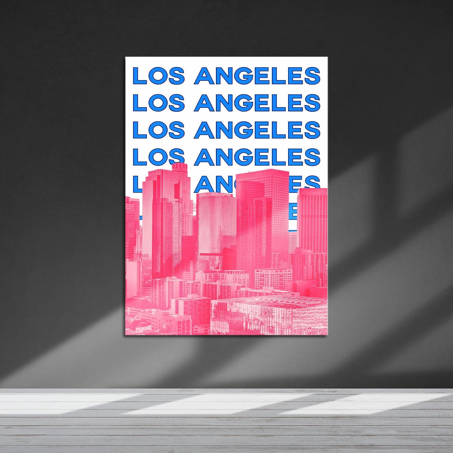 Wes Co Gallery Metal Poster Los Angeles City Colorful Travel 16" x 24" Home Goods - Travel Illustrations Edge to edge Metal Art Print