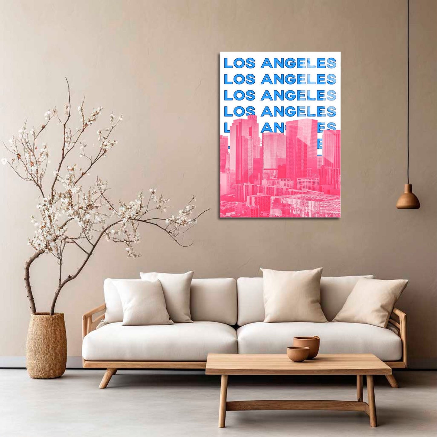 Wes Co Gallery Metal Poster Los Angeles City Colorful Travel 5" x 7" Home Goods - Travel Illustrations Edge to edge Metal Art Print