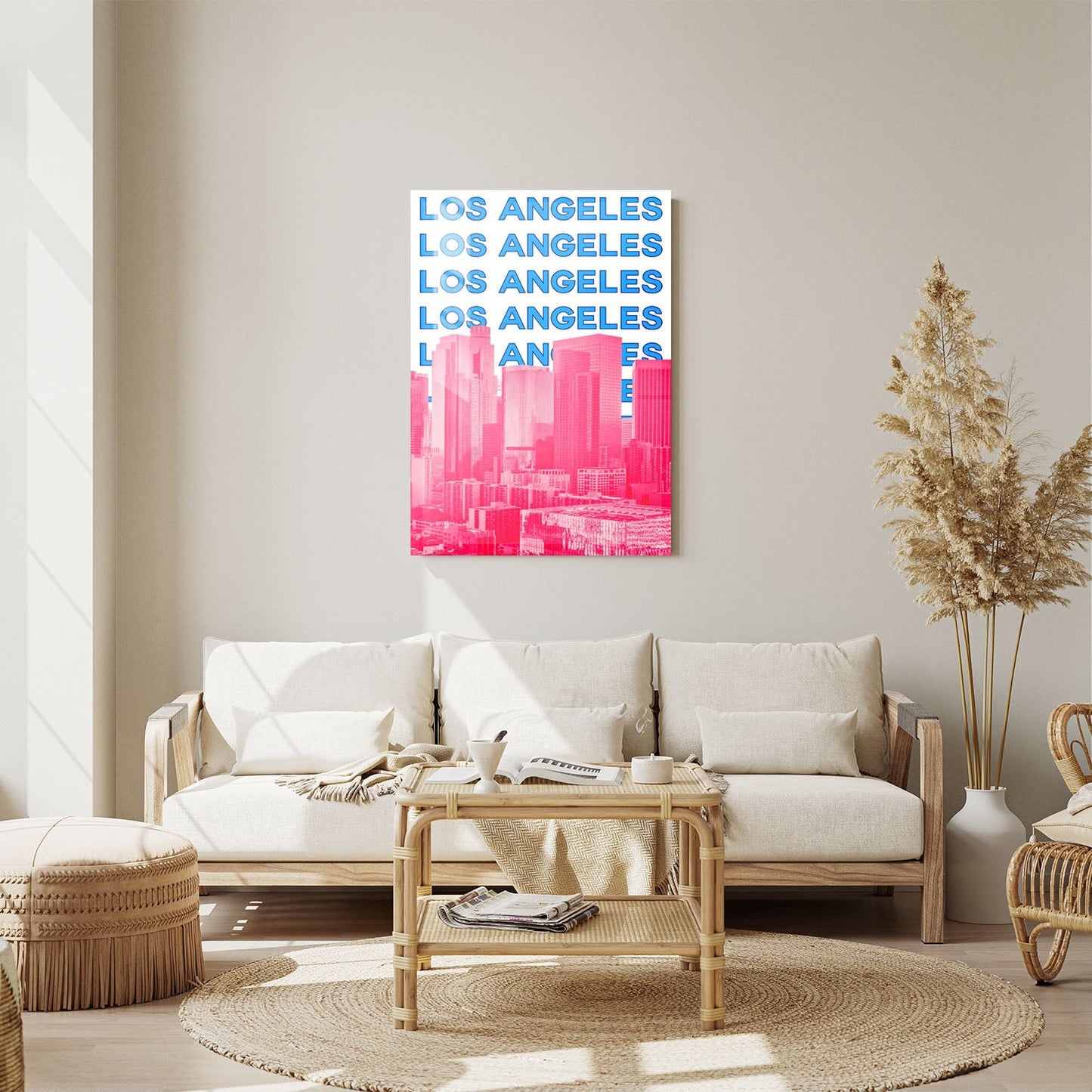 Wes Co Gallery Metal Poster Los Angeles City Colorful Travel 11" x 14" Home Goods - Travel Illustrations Edge to edge Metal Art Print