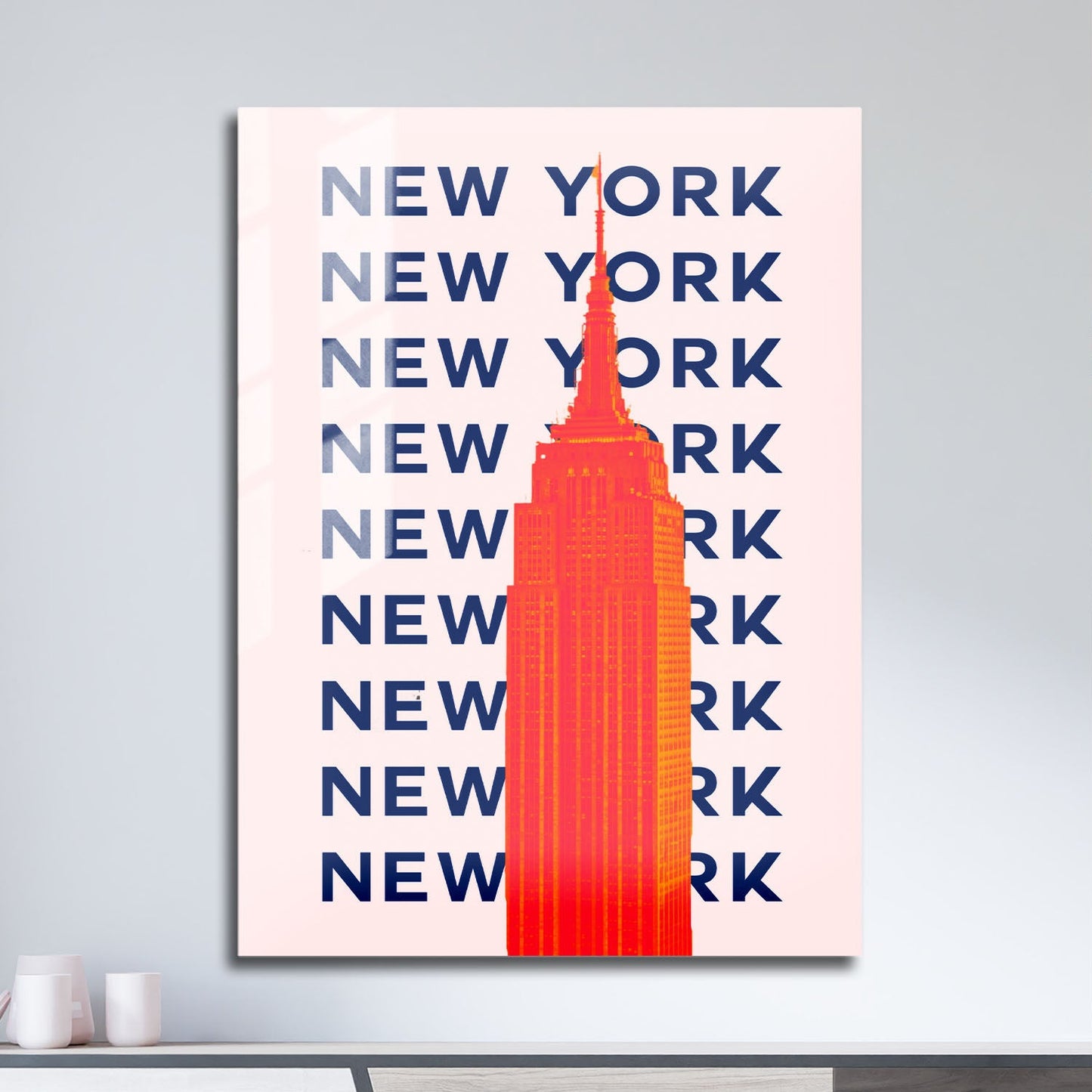 Wes Co Gallery Metal Poster New York City Colorful Travel 11" x 17" Home Goods - Travel Illustrations Edge to edge Metal Art Print