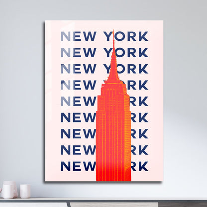 Wes Co Gallery Metal Poster New York City Colorful Travel 11" x 17" Home Goods - Travel Illustrations Edge to edge Metal Art Print