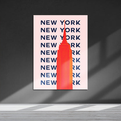 Wes Co Gallery Metal Poster New York City Colorful Travel 16" x 24" Home Goods - Travel Illustrations Edge to edge Metal Art Print