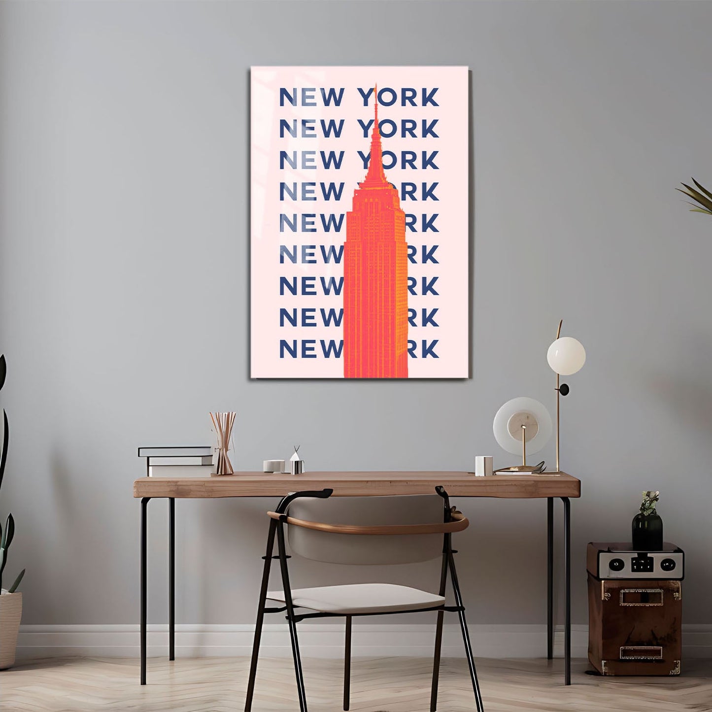 Wes Co Gallery Metal Poster New York City Colorful Travel 24" x 36" Home Goods - Travel Illustrations Edge to edge Metal Art Print