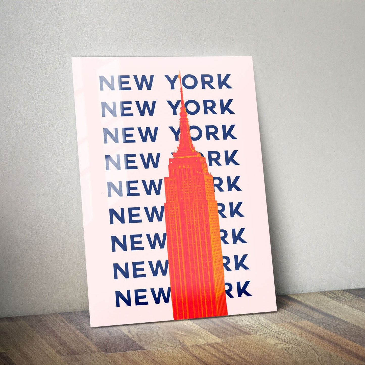 Wes Co Gallery Metal Poster New York City Colorful Travel 11" x 14" Home Goods - Travel Illustrations Edge to edge Metal Art Print